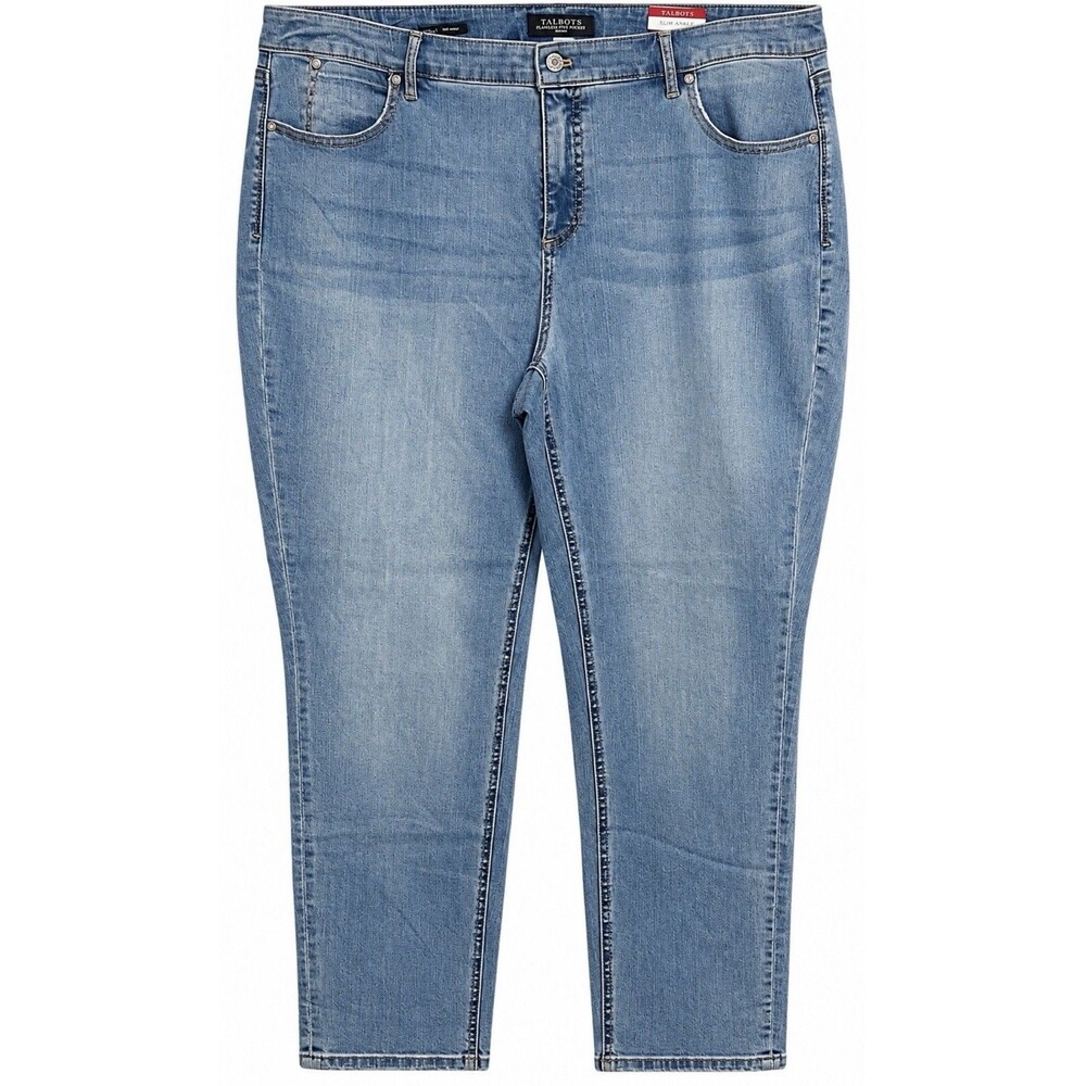 Talbots Woman Jeans 20W Flawless 5 Pocket Slim Ankle Light Wash Denim NWT